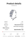 Super 18KGP Sterling Silver Moissanite Diamonds Rings for Women,  European and American Fashion style Fine Jewellery