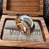 Stepped Shiny Polished Finish 6/8mm Men Women Tungsten Carbide Wedding Rings