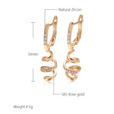 14 Gold Filled Drop Earrings AAA Lab Created Zircon Diamonds Rotate Earrings