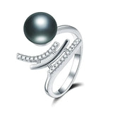 Amazing Multicolour Freshwater Cultured Pearls AAA Zircon Diamonds Silver Rings
