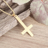 Gold Colour Fashion Cross Rosary Pendant Necklace - Jesus Bead Cross Religious Necklace Faith Amulet Jewellery - The Jewellery Supermarket