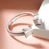 New Design 1 Carat Princess Cut VVS1 D Colour Moissanite Silver Engagement Ring