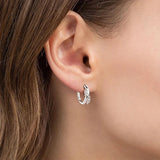 Splendid 14KGP D Colour VVS1 Moissanite Diamonds Leaf-shape Hoop Silver Earrings For Women Fine Jewellery - The Jewellery Supermarket