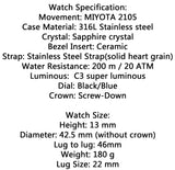 MIYOTA 2035 Luminous Sports Steel 200M Waterproof Sapphire Quartz Dive Watch