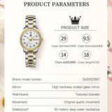 Original Luxury Gold Plated Watches for Ladies Waterproof Stainless Steel Quartz Wristwatches for Women