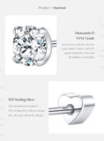 Moissanite Cartilage 925 Sterling Sliver Classic Round Heart Screw Stud Earrings