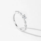 Sweet Heart shaped Sterling Silver Dazzling AAAA Lab Created Diamond Rings