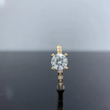 GRA Certified Sparkling 1CT Round Pink Moissanite Diamond Rings for Women Real Silver Wedding Party Fine Jewellery