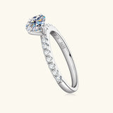 Excellent 4-claw D Colour VVS1 1/2/3ct Moissanite Diamond Solitaire Rings, Sterling Silver GRA Fine Jewellery