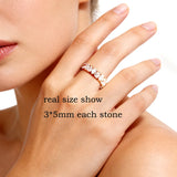 Pear Cut VVS1 D Colour Moissanite Diamonds Full Eternity 925 Sterling Silver Ring