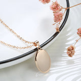 14K Rolled Gold Minimalist Oval Geometric High Quality Fashion Pendant Necklace
