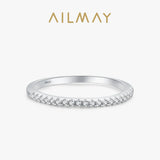 Top Quality Classic Sterling Silver Simple Stackable AAAA Lab Created Diamonds Ring