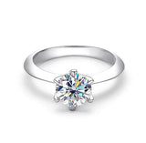 3 Colour 18KGP 1ct VVS1 D Colour Moissanite Diamond Solitaire Silver Wedding Ring