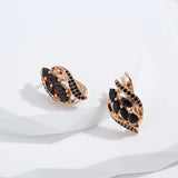 New Arrival Black AAA Zircon Crystals Full Paved Earrings For Women Luxury 14K Filled Rose Gold Daily Jewellery