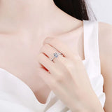 1 Carat VVS1 D Colour Emerald Radiant Cut Moissanite Diamond Silver 18KWGP Ring