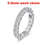 Terrific 2-5mm VVS1 D Colour Moissanite Diamonds Sparkling Eternity Silver Ring
