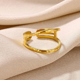 New In Stainless Steel 14K Gold Colour Rings For Women and Girls - Ideal Trendy Fashion Rings, Ideal Gifts - The Jewellery Supermarket