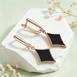 14 Karat Rolled Gold Vintage Black Stone Dangle Earrings High Quality Daily Fine Jewellery