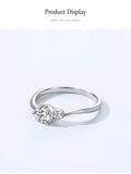 Beautiful Noble Classic Sterling Silver Sparkling AAAA Lab Created Diamond Ring