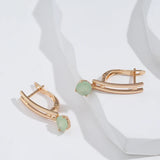 14 Karat Rolled Gold Water Drop Emerald Green AAA Zircon Crystals Dangle Earrings