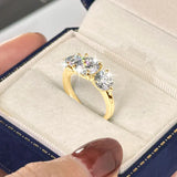 Luxury 4 Carat VVS1 D Colour Round Moissanite Wedding Engagement 3-Stones Ring