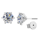 New 1ct Moissanite with GRA s925 Sterling Sliver Plated 18k White Gold Stud Earring for Women Fine Jewellery - The Jewellery Supermarket