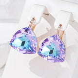 14 Karat Gold Filled Big Colourful AAA Zircon Crystals Drop Earrings Unique Jewellery