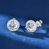 Sparkling 0.5-1-2 Carat Moissanite Diamonds Unisex Silver Stud Earrings