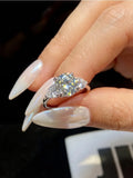 Stunning 3CT VVS1 D Colour Big Moissanite Diamond Double CZ Heart Ring Fine Jewellery