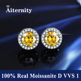 Luxury D Colour VVS1 Moissanite Diamonds Sterling Silver Stud Earrings