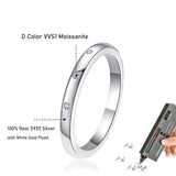 Round Full Moissanite Diamonds Rings Sterling Silver with 18K White Gold Plated Wedding Engagement Fine Jewellery