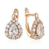 14 Karat Gold Filled Unique Full AAA Zircon Diamonds Fashion Stud Earrings Fine Jewellery