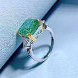 Amazing Crushed Ice High Quality AAAAA High Carbon Green Diamond Women's Fine Jewellery Party Anniversary Rings - The Jewellery Supermarket