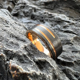 Special Groove Finish 8mm Two Colours Cool Men Women Tungsten Rings Comfort Fit