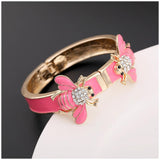 Unique Design Gold Plated with Enamel Double Bees Handmade Colorful Trendy 6 Colours Bracelets Bangles Jewellery - The Jewellery Supermarket