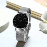 New Simple Elegant Rose Gold Tone Stainless Steel Women Bracelet Watch - Quartz Movement Steel Mesh Watches