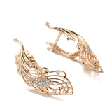 14K Rolled Gold Long Tassel Pendant AAA Zircon Diamonds Luxury Personality Earrings