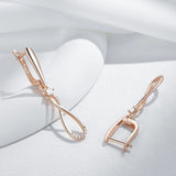 Charming 14K Filled Rose Gold AAA Zircon Diamonds Long Dangle Earrings Fine Jewellery