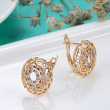 14K Gold Filed Moroccan Desert Style Colorful AAA Zircon Diamonds Earrings for Women