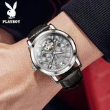 Luxury Brand Fashion Automatic Mens Watches Leather Strap Business Waterproof Original Mechanical Wristwatches