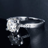 Real 0.5-2 Ct VVS1 Moissanite Diamond Solitaire Rings,  Silver Round Brilliant Diamond Engagement Wedding Jewellery