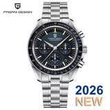 Luxury Chronograph AR Sapphire Mirror Ceramic Bezel New Moon Men's Quartz Watches