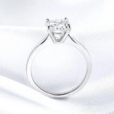 Super 18KWGP 2ct VVS1 D Colour Moissanite Diamond Engagement Solitaire Silver Ring