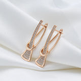 14K Rolled Gold Innovative Design AAA Zircon Diamonds Drop Fashion Earrings for Women