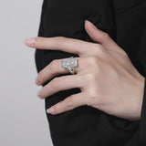 Unique 3 Stone Moissanite Diamond Rings With Certficiate SilverEngagement Wedding  Jewellery Pass Diamond Test