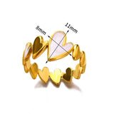 New In Classic Gold Colour Stainless Steel Vintage Heart Cute Romantic Rings For Women - Jewellery for Daily Use - The Jewellery Supermarket