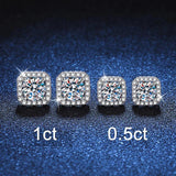 Real 0.5-1 Carat D Colour Moissanite Diamonds Stud Earrings - Sparkling Earring Wedding Engagement Jewellery - The Jewellery Supermarket