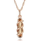 Unique Filled 14K Rose Gold Brown AAA Zircon Crystal Pendant And Necklace For Women - Fashion Jewellery