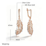 14 Karat Gold Filled Two Tone Fashion Leaves Drop Earrings for Women Fine Jewellery