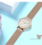 New Elegant Luxury Zircon Diamonds Quartz Movement 34mm Stainless Steel Mesh Leather Strap Casual Fashion Wristwatch